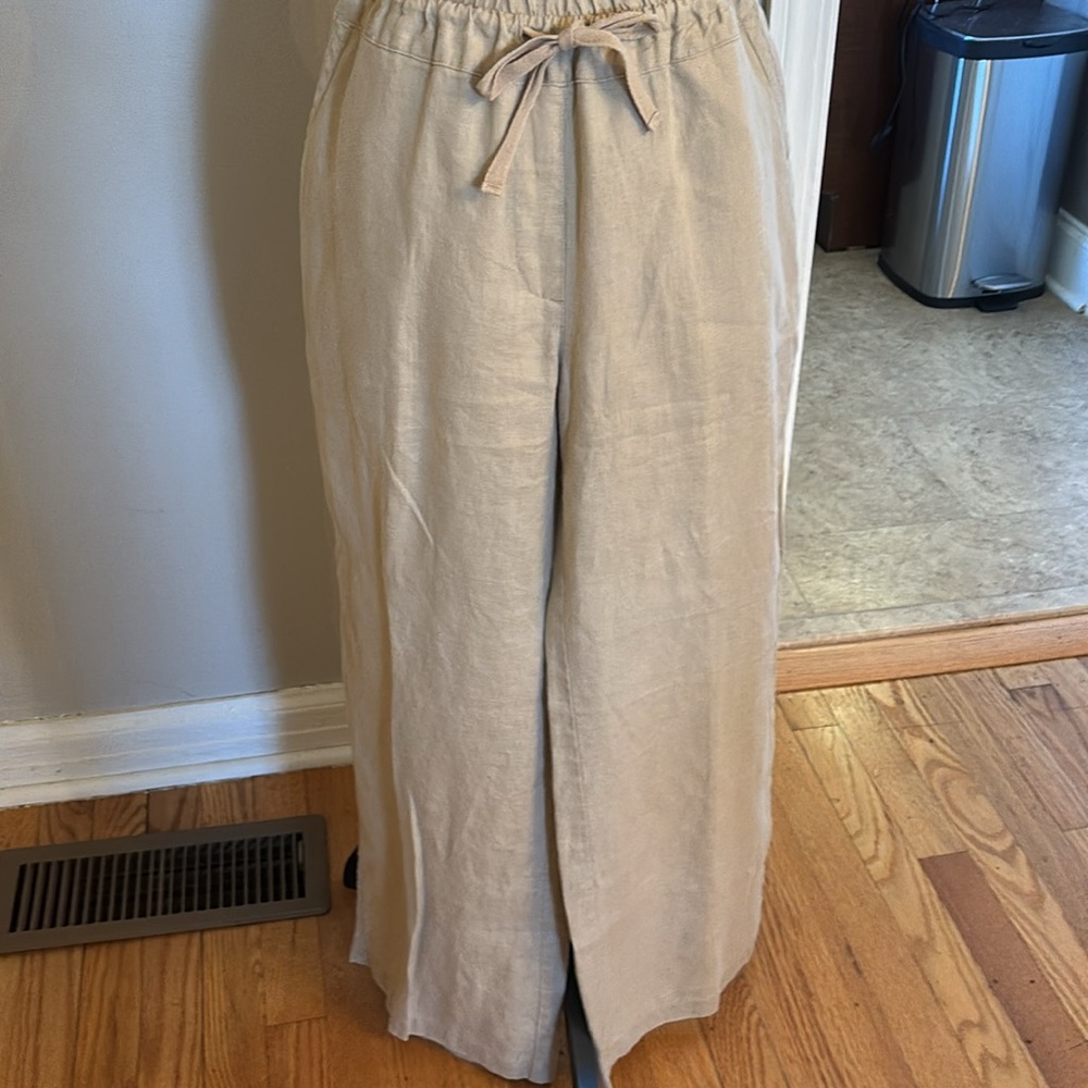 NWOT Multiples Tan Linen Suit with Jacket and Pants - Picture 12 of 15